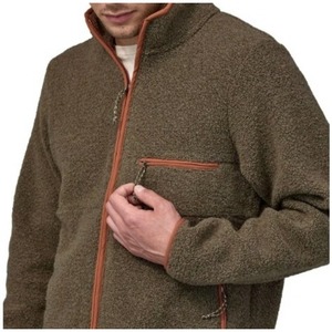 Men's Olive Green Fleece <b>Jacket</b> Stand Collar Full Zip Windproof Casual Outdoor Wear Regular Fit Solid Color Polyester Material - Product Image 5