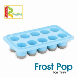 Moule à glaçons Frost Pop en silicone bleu, 10 cavités, avec couvercle, pour utilisation au réfrigérateur - Product Image 1
