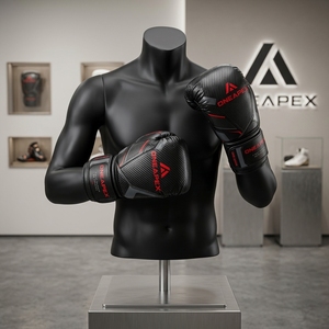 Guantes de Boxeo Negros y Rojos, Guantes de Entrenamiento Profesional, Guantes de Boxeo Acolchados, Logotipo Personalizado OEM, Guantes Deportivos al por Mayor - Product Image 4