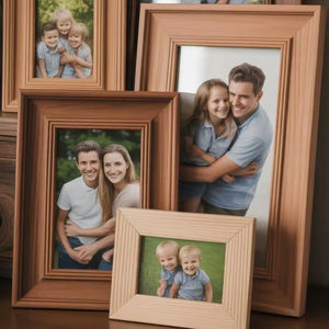 Cadres photo de table en bois naturel 6x8 pouces avec logo personnalisé, de haute qualité, durables et écologiques pour la maison et le bureau - Product Image 3