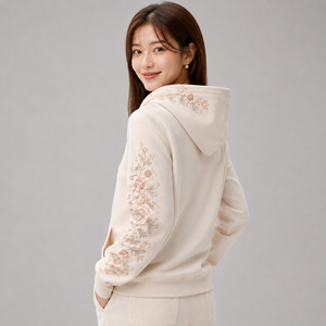 High Quality <b>Women</b> Embroidery <b>Hoodie</b> Custom Logo <b>Soft</b> Cotton Fleece Warm Breathable Pullover Casual Streetwear <b>Hoodie</b> For <b>Women</b> - Product Image 3
