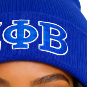 Bonnet bleu Zeta Phi Beta, broderie en chenille, vêtements de sororité grecque, bonnet d'hiver ZPB, bonnet en tricot unisexe de qualité supérieure - Product Image 4
