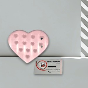 Paleta Magnética de Acero Inoxidable para Extensiones de Pestañas, Diseño Cuadrado con Diamantes Sólidos y Corazón Rosa, Marca Privada - Product Image 5