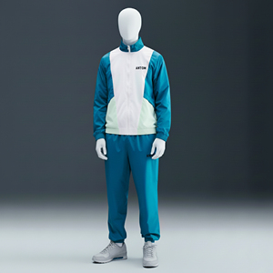 Ensemble survêtement coupe-vent personnalisé pour homme, veste zippée et pantalon, en coton épais 100%, décontracté, uni, pour la gym et le jogging - Product Image 2