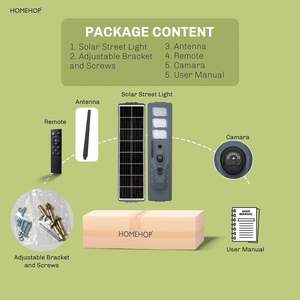 Farolas Solares Homehop de 600 Watts para Exteriores con Cámara de Seguridad, Lámpara con Sensor de Movimiento LED de 135, Impermeable, con Control Remoto - Product Image 6