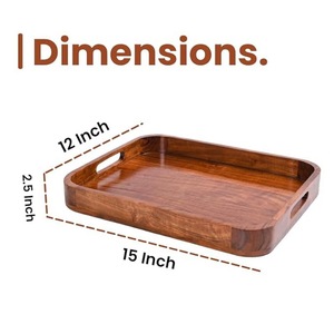 Premium Solid Acacia Wood Eco-friendly Serving <b>Tray</b> Modern Design for Party Hotel & Restaurant Use with Customizable Options - Product Image 6