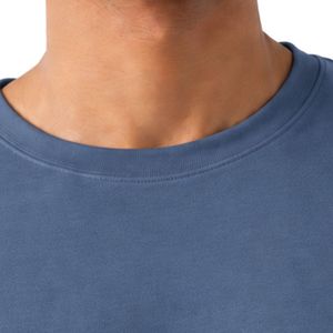T-shirt classique bleu ardoise pour homme à manches courtes, col rond, décontracté, doux, pour le quotidien, haut basique, vêtement personnalisé, vente en gros - Product Image 4