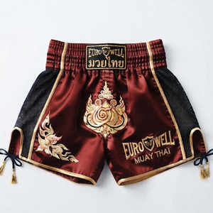 Pantalones Cortos de Muay Thai para Hombre, Personalizados, Ligeros, de Secado Rápido, Transpirables, Tejidos, con Bolsillos Delanteros en la Rodilla, OEM, para Kickboxing y Lucha - Product Image 3