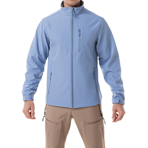 Hot Inquiries Premium <b>Waterproof</b> Windproof Breathable Mens <b>Light</b> Blue Softshell <b>Jacket</b> Without Hood - Product Image 1
