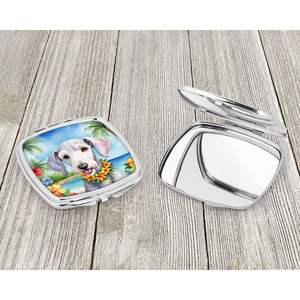 Bedlington Terrier Luau miroir de maquillage de voyage compact Portable pliant cadeau de conception de poche pour femmes et filles - Product Image 3