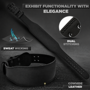 Wholesale Cowhide Leather Weightlfting Belt 7mm Padded Back Support Double Prong Buckle For Squat Deadlift Gym Workout Men <b>Women</b> - Product Image 5