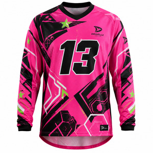 Custom <b>Neon</b> <b>Pink</b> Dirt Bike Shirt Custom Full Sublimation Men's Long Sleeve Off Road MX Racing Jersey Team Wear - Product Image 2