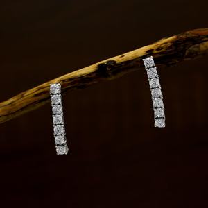 Moissanite Bar Earrings Dainty Linear Studs Gold Plated Sterling Silver Minimalist Gemstone Jewelry <b>Gift</b> Women Elegant - Product Image 5