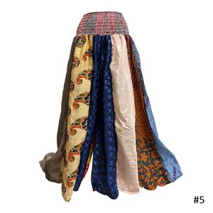 Silk Layer Palazzo Pants Wide Leg High Waist Drawstring Closure Eco-Friendly <b>Patchwork</b> Boho Hippie Summer Maxi <b>Skirt</b> Women Funky - Product Image 2