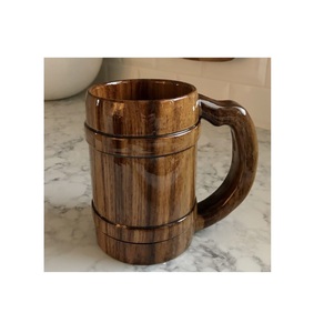 Eco Friendly Wooden Mug Handmade Solid Wood Coffee <b>Cup</b> Natural Finish Rustic Style Drinkware for Home Kitchen - Product Image 2