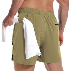 High Quality Best Selling Men Double <b>Layer</b> Shorts Solid Pattern Quick Dry Breathable Eco-Friendly Casual Use - Product Image 2