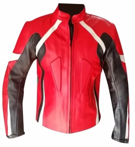 Chaqueta de Motociclista de Cuero Genuino para Hombre, Chaquetas de Motocicleta de Piel de Cordero Vintage con Logotipo Personalizado - Product Image 5