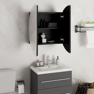 18.5 nero "x 18.5" x 6.9 "mobile bagno con specchio rotondo & LED per vanità - Product Image 4