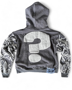 เสื้อผ้า Eyre Sport Wear แบบวินเทจสั่งทำพิเศษ ทรงหลวมไหล่ตก ผ้าฝ้าย 100% สตรีทแวร์ ประดับคริสตัล ทรงบ็อกซี่ ลุคทำเก่า ซิปหน้า พิมพ์ลายพัฟฟ์ ทรงครอป - Product Image 2