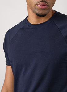 mens navy blue dark blue athletic slim fit <b>raglan</b> sleeve short sleeve tshirt workout gym tee <b>top</b> - Product Image 4