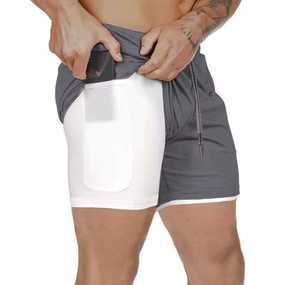 Shorts de course décontractés en toile légers à séchage rapide, 5 pouces, anti-plis, taille élastique, en polyester, pour homme, vêtements de sport compressifs - Product Image 1