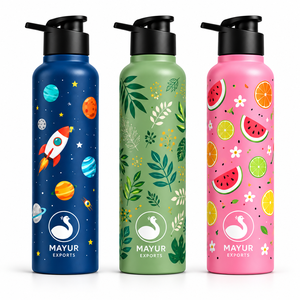 Bouteille d'eau isotherme en acier inoxydable pour enfants, couleur personnalisée, anti-fuite, pour l'école et les voyages - Product Image 1