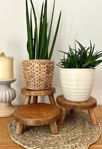 Support de plantes en bois naturel de luxe, pour l'intérieur et l'extérieur, porte-pot de fleurs décoratif - Product Image 6
