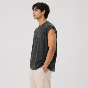 Débardeur Homme en Polyester et Coton 100% (180g) Personnalisable avec Logo – Sportif, Musculation, Fitness, Gym – Respirant, Écologique, Séchage Rapide – Vente en Gros - Product Image 4