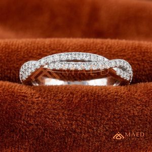 แหวนเพชรทรงบิดเกลียวทันสมัย |   แหวนเงินแท้ถักลายสำหรับวันครบรอบ |   แหวนสัญญาอินฟินิตี้ | ของขวัญเครื่องประดับมอสซาไนต์ - Product Image 4