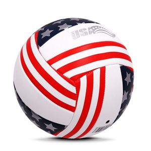 Ballon de volley-ball taille 5, service OEM, drapeau américain, étoiles, rayures, rouge, blanc, bleu, toucher doux, pour extérieur, intérieur, plage, match, qualité supérieure, emballage inclus - Product Image 3