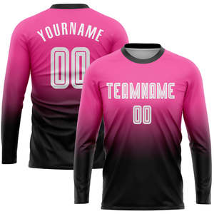 Uniforme de fútbol personalizado, patrón degradado en rosa y negro, nombre del equipo personalizado, número, camiseta de fútbol, pantalones cortos, kit completo para hombres, jóvenes y adultos - Product Image 5