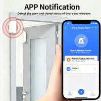 Sensor de Puerta y Ventana Tuya, Dispositivo de Alerta de Seguridad para el Hogar Inteligente, Control por Aplicación, Funciona con Batería, Plástico