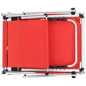 Tumbona Plegable de Aluminio Roja con Textilene Estándar para Relajación al Aire Libre - Product Image 5
