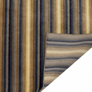 Tapis linéaire abstrait DECORDEC en laine terracotta beige, écologique, antidérapant, texturé, tufté à la main, pour salon et chambre - Product Image 5
