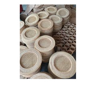 Thanksgiving personnalisable rotin bambou chargeur assiettes utilisées pour fête de vacances mariage plats en osier vaisselle vaisselle - Product Image 2