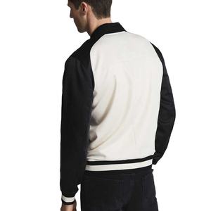 Veste de baseball de style streetwear pour homme, logo personnalisé, manches contrastées, col montant, style décontracté, mode streetwear, vente en gros - Product Image 5