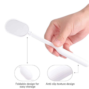 Wholesale Eyelash Extension Inspection <b>Mirror</b> Private Label Large Wall Mounted Stainless Steel Frame Gold-Plated Plastic Handle - Product Image 3