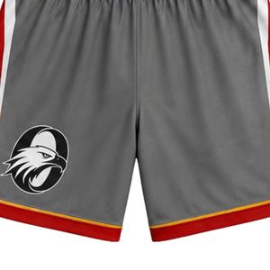 Unisex Gray <b>Red</b> Sublimated Lacrosse Uniform Set Lightweight Polyester Reversible Team Sports Jersey Shorts Athletic Wear - Product Image 6