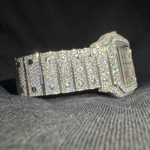 Montre-bracelet carrée de luxe bicolore pour homme, mouvement à quartz, bracelet en acier inoxydable/argent, date, cristal, style antique, expédition du Royaume-Uni - Product Image 1