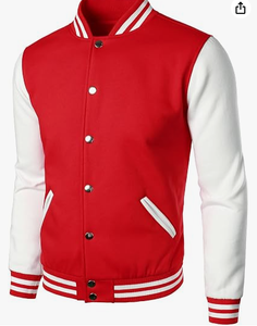 Hardihood International Men's Red White Stand Collar <b>Covered</b> <b>Button</b> Solid Color Breathable Winter Canvas Cotton Lining Jacket - Product Image 1