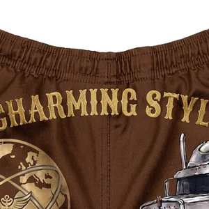 Shorts de rugby pour femmes, rose, motif aztèque noir, impression personnalisée, avec poches et fermetures éclair - Product Image 3