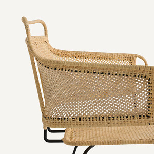 Silla de Ratán Tejido para Exteriores, Venta al por Mayor, con Estructura de Hierro, Silla de Jardín para Patio con Cojín Impermeable - Product Image 6