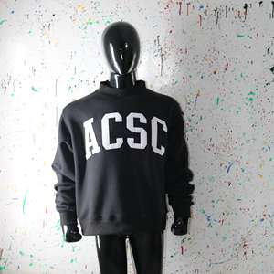 Sudadera ACSC BLACK con cuello alto, 100% BLANCA, con apliques bordados, cuello ancho, hilos finos - Product Image 3