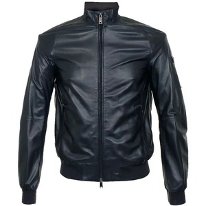 แจ็คเก็ตบอมเบอร์หนังแกะนุ่มสไตล์คลาสสิกสำหรับผู้ชาย - Product Image 1