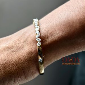 Statement Multi Shape Diamond <b>Bracelet</b> for Women Lab Grown Diamond Designer Jewelry Wedding Anniversary Present - Product Image 3