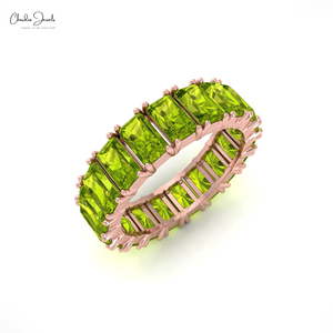 Anillo de compromiso de oro macizo de 14K hecho a mano con peridoto genuino de 7 quilates engastado en punta, joyería de moda para mujer, gran oferta 2026 - Product Image 1