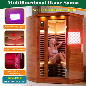 Sauna Angolare a Infrarossi Lontani per Due Persone con Terapia a Luce Rossa a Basso EMF - Categoria Prodotti Sauna - Product Image 2