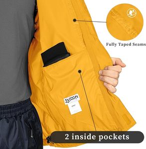 Veste imperméable jaune pour homme, légère, pliable, coupe-vent, zippée, pour le printemps - Product Image 4