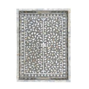 Beau plateau de service fait à la main nacre et os combinaison incrustation Art indien incrustation fabricant de plateaux de service par indien - Product Image 1