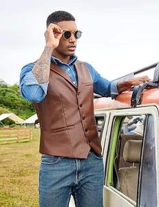 Chaleco de Cuero para Hombre, Sin Mangas, Estilo Motero, Piel de Vacuno/Cordero, Logotipo Personalizado OEM, Fabricante Mayorista - Product Image 2